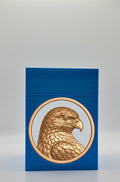 Eagle Card Box - Blue Plain box with Silver background and Gold medallion