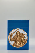 Elvish Warrior Card Box - Blue Plain box with Silver background and Gold medallion
