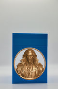 Gothic Vampire Card Box - Blue Plain box with Silver background and Gold medallion
