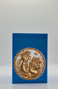 Merfolk Card Box - Blue Plain box with Silver background and Gold medallion