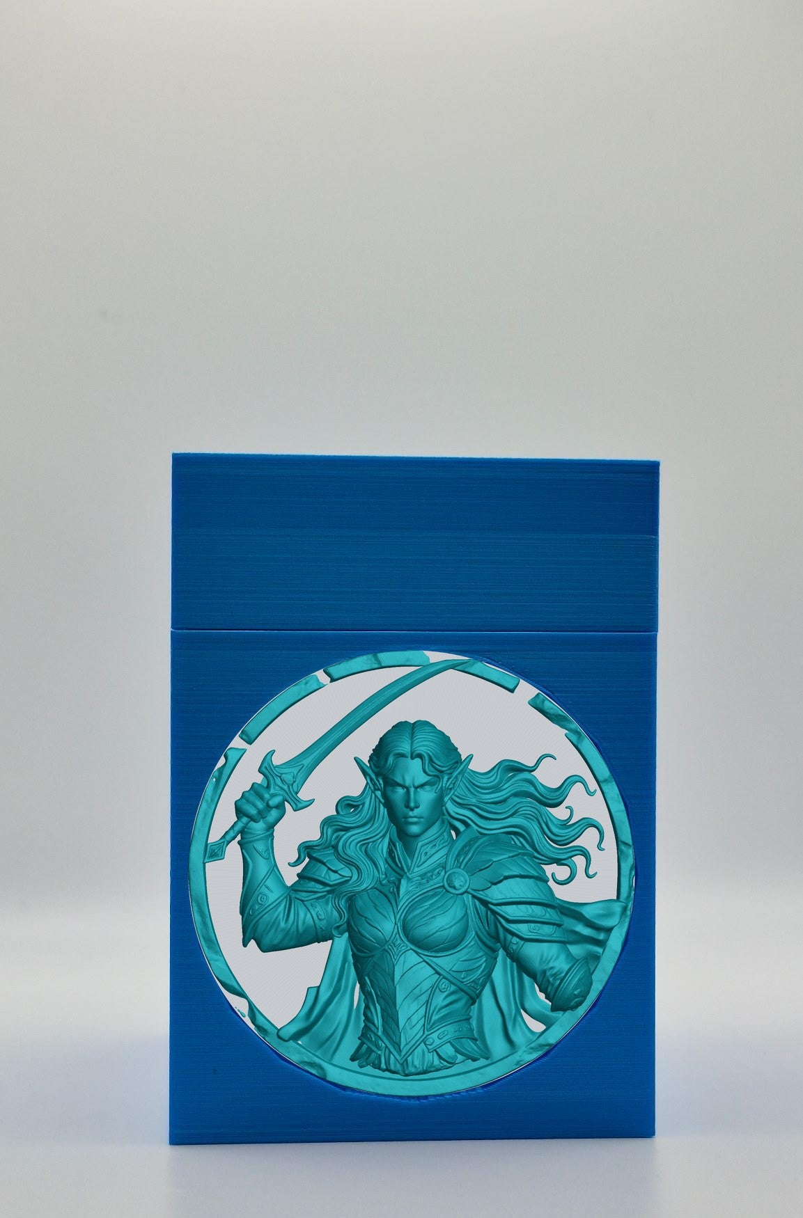 Elvish Warrior Card Box — Blue