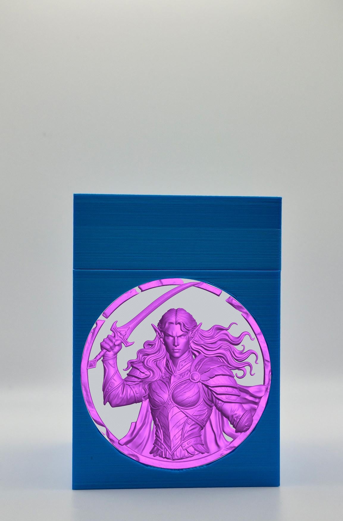 Elvish Warrior Card Box — Blue
