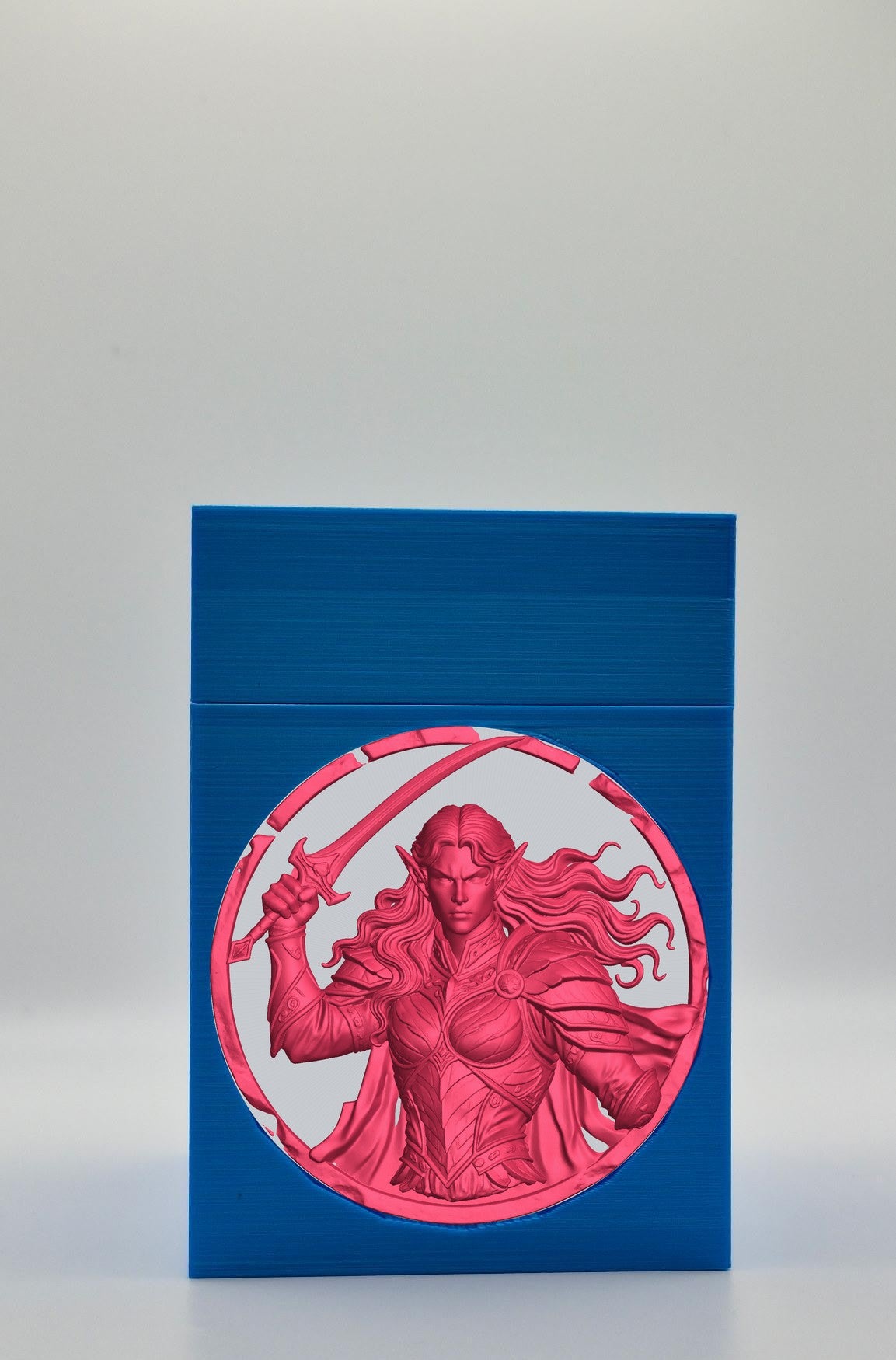 Elvish Warrior Card Box — Blue