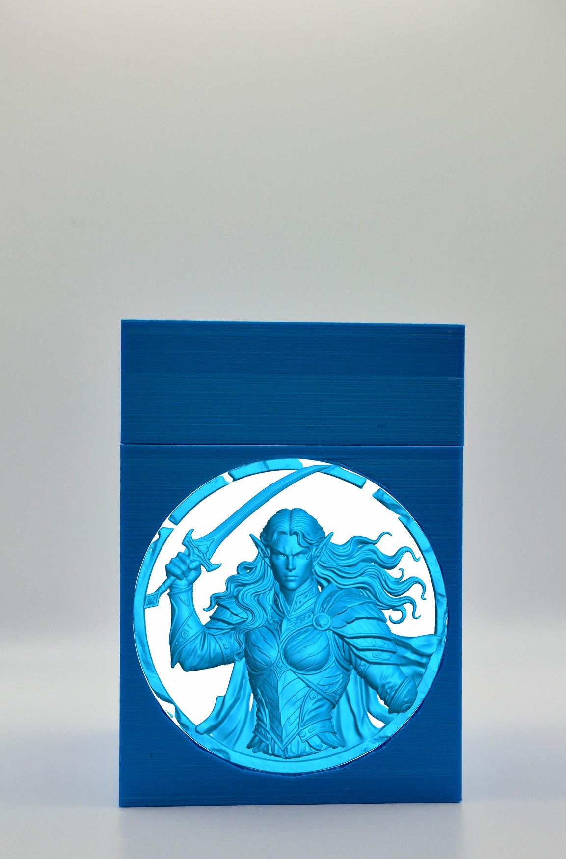 Elvish Warrior Card Box — Blue
