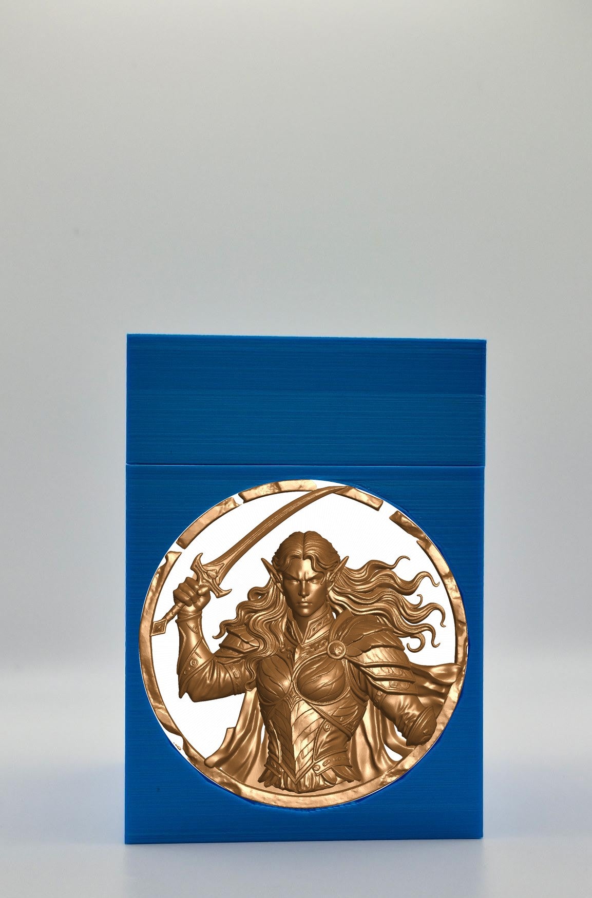Elvish Warrior Card Box — Blue