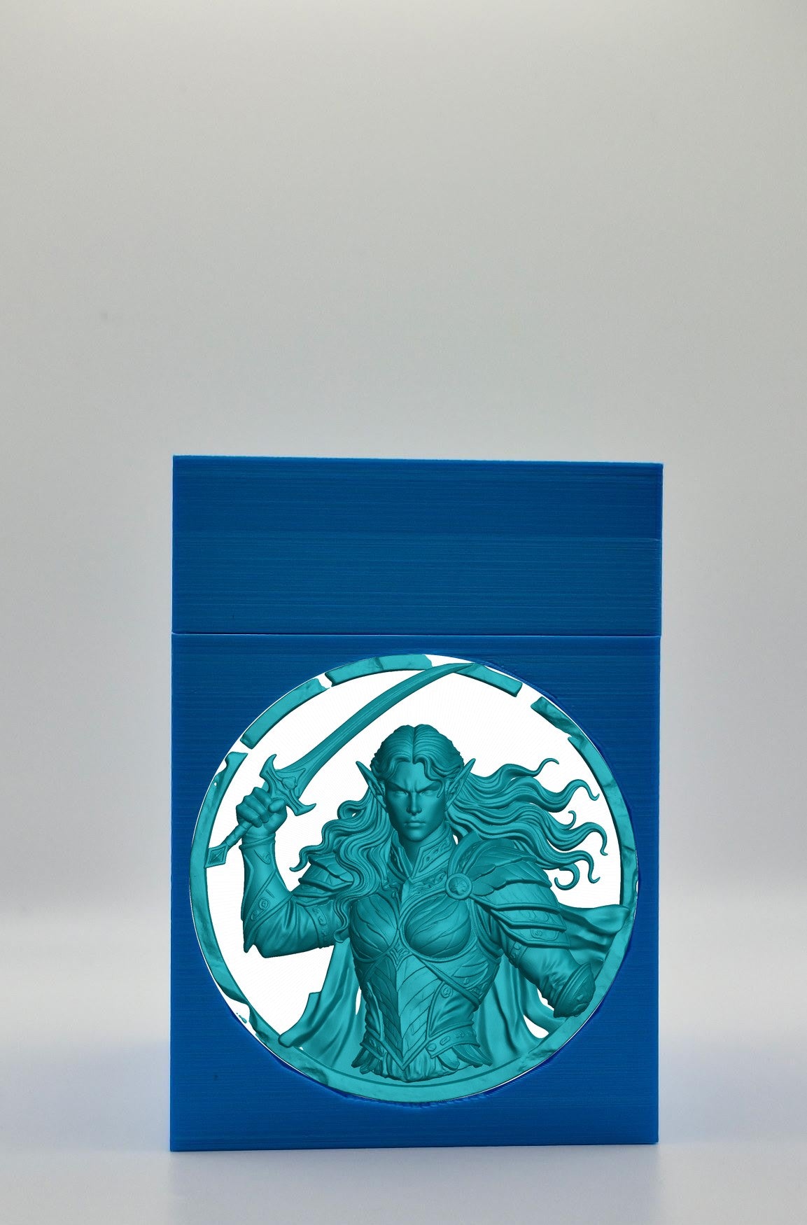Elvish Warrior Card Box — Blue