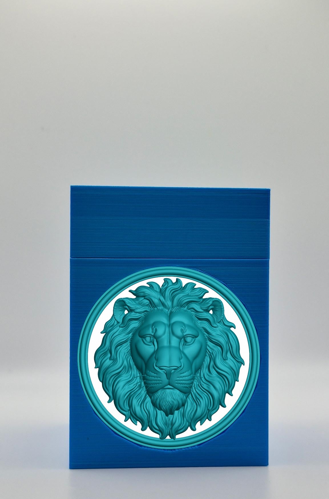 Lion Card Box — Blue