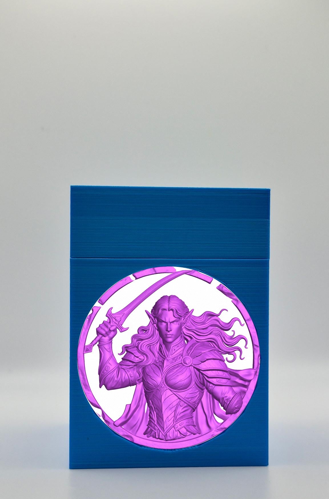 Elvish Warrior Card Box — Blue