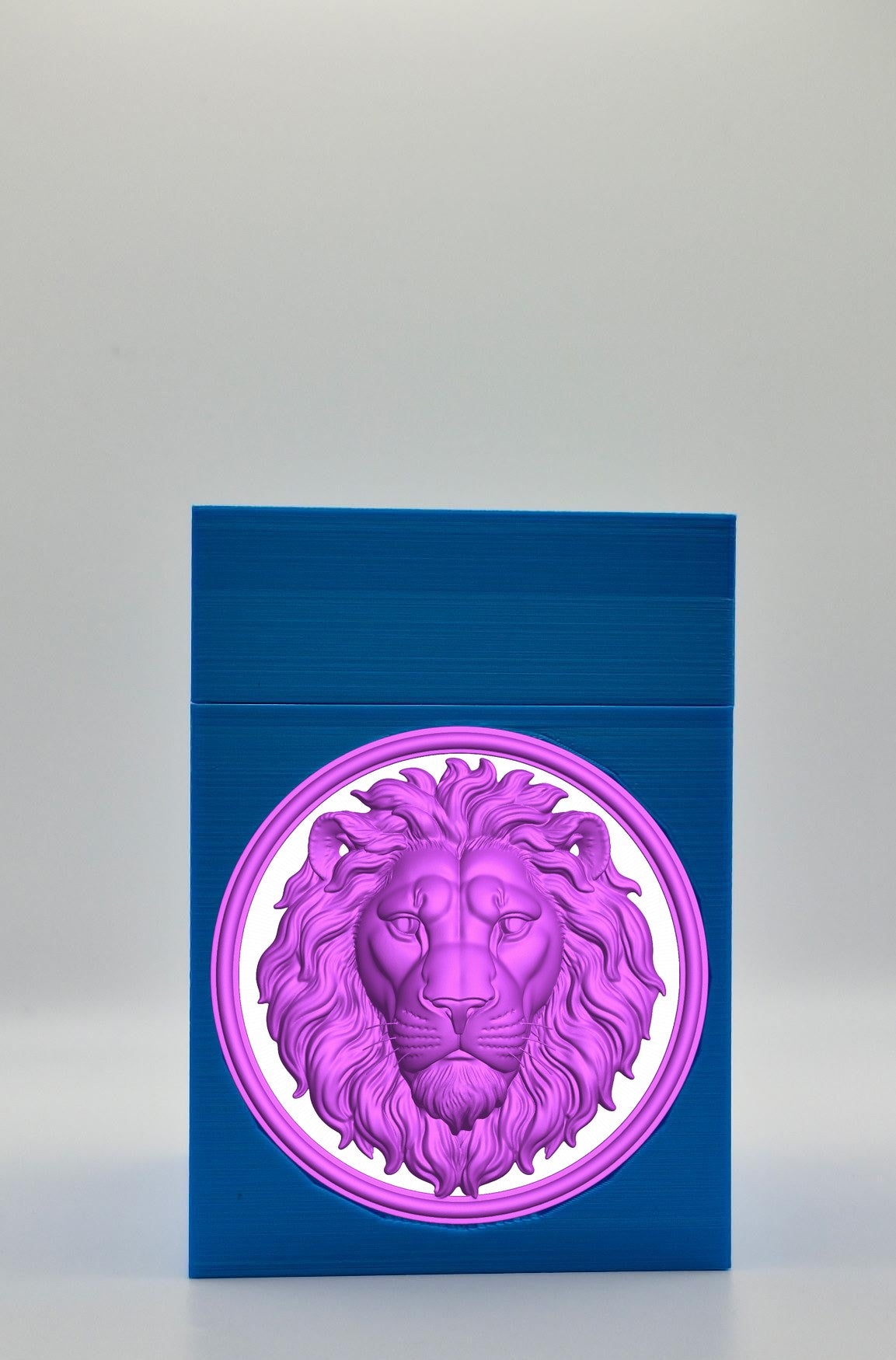 Lion Card Box — Blue