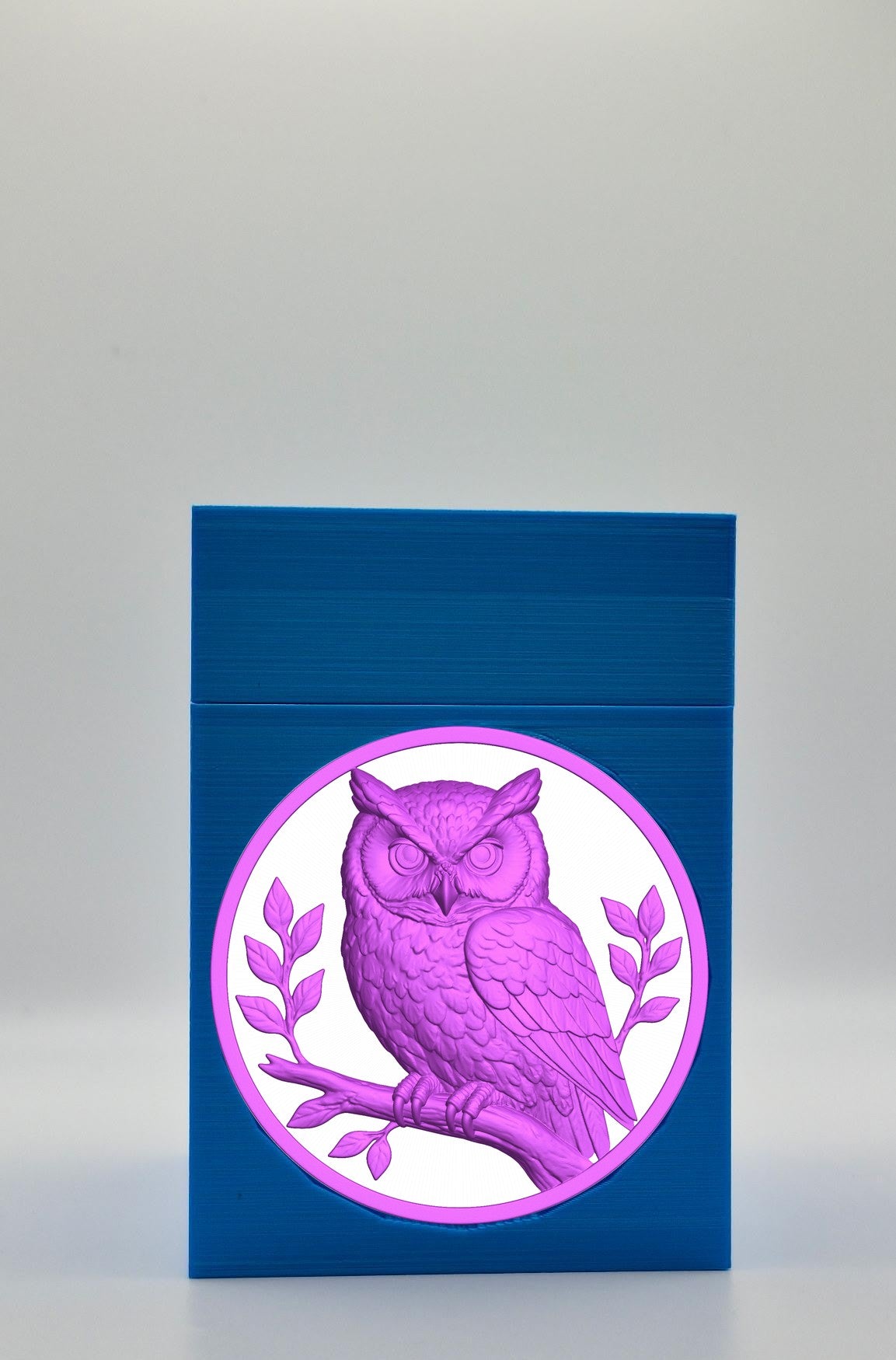 Owl Card Box — Blue