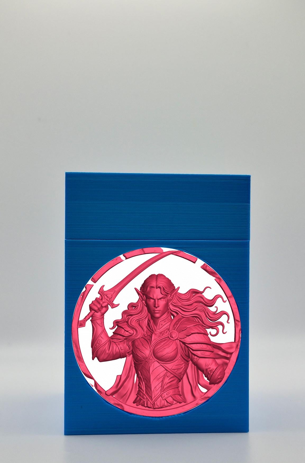 Elvish Warrior Card Box — Blue