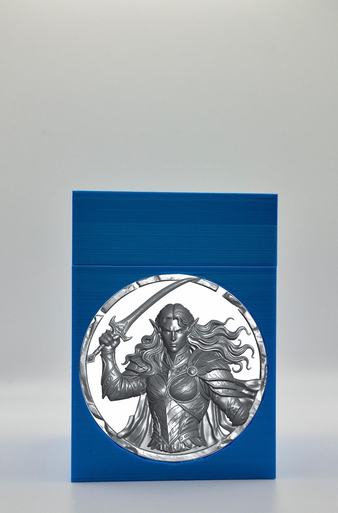 Elvish Warrior Card Box — Blue