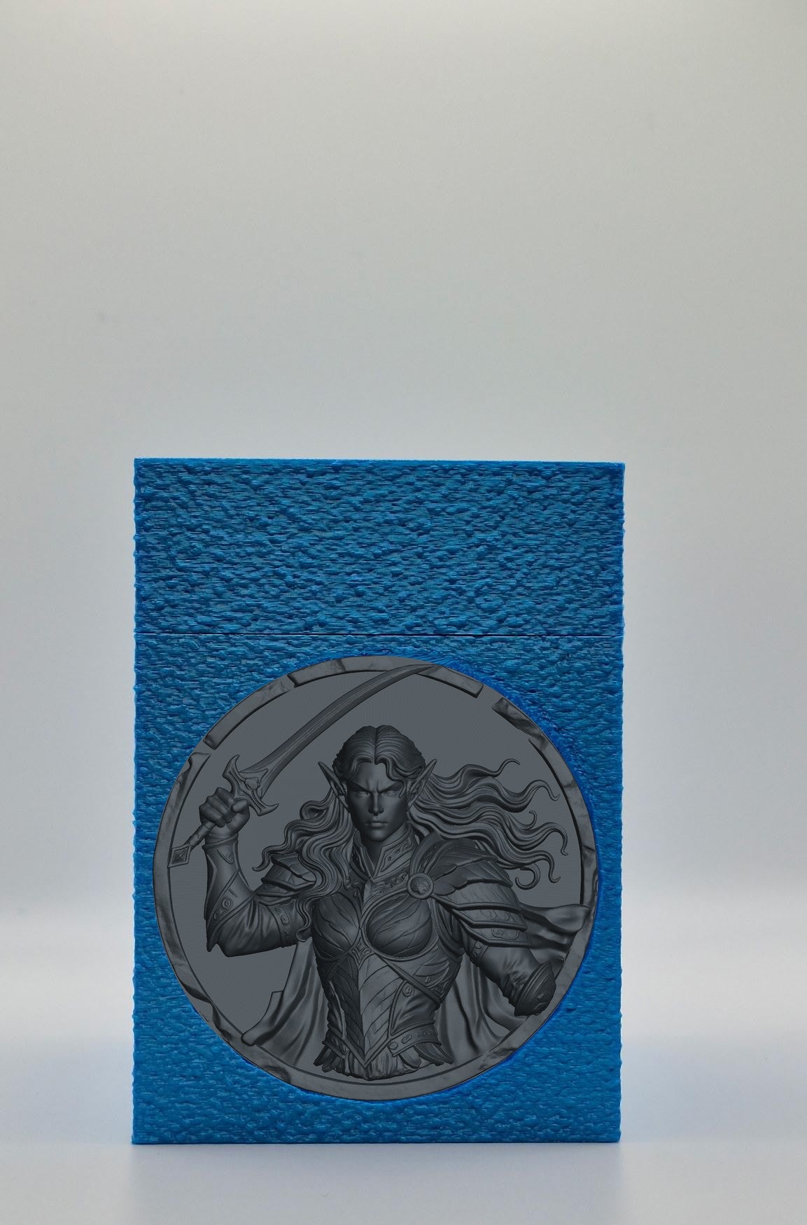 Elvish Warrior Card Box — Blue