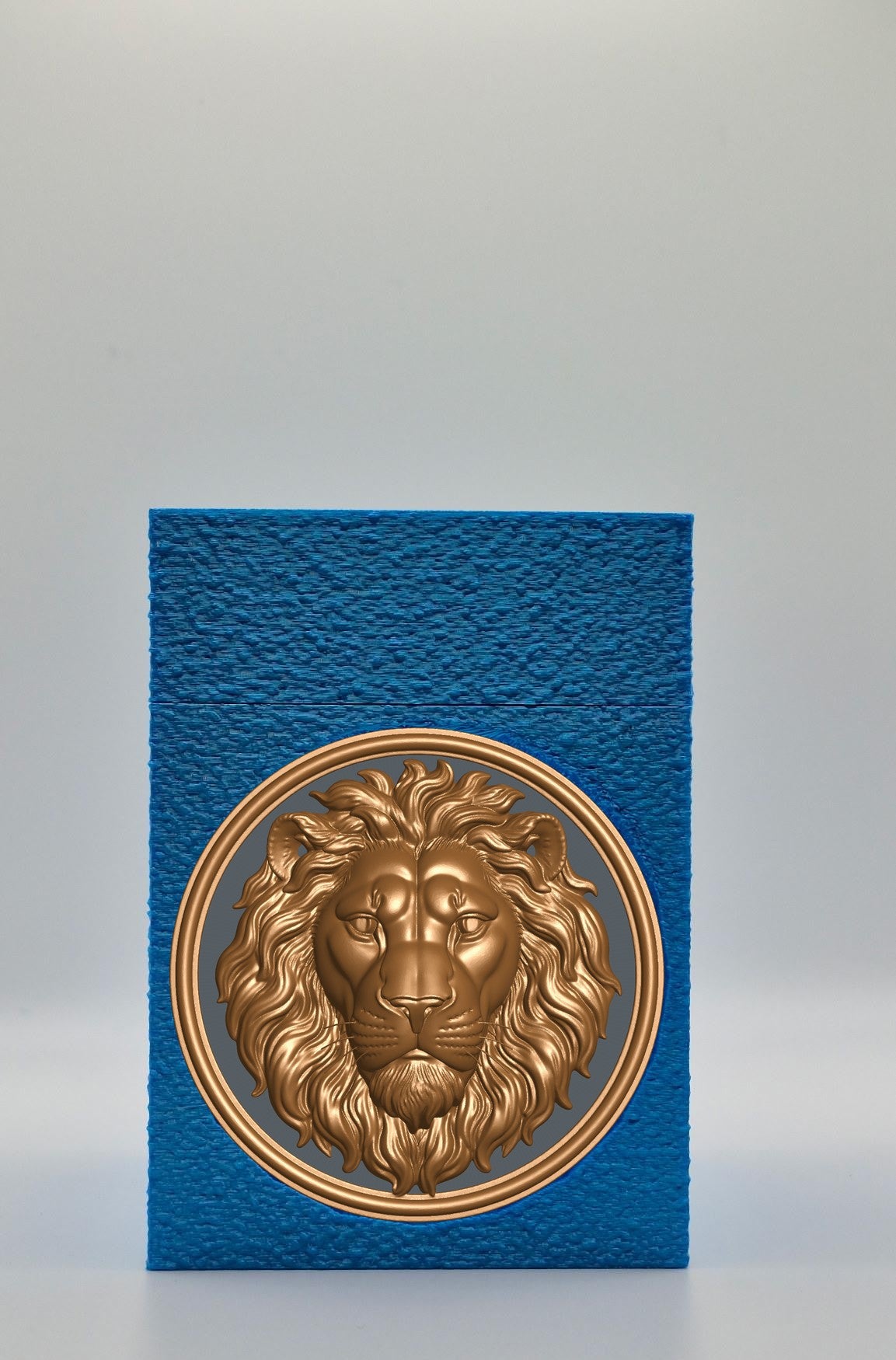 Lion Card Box — Blue