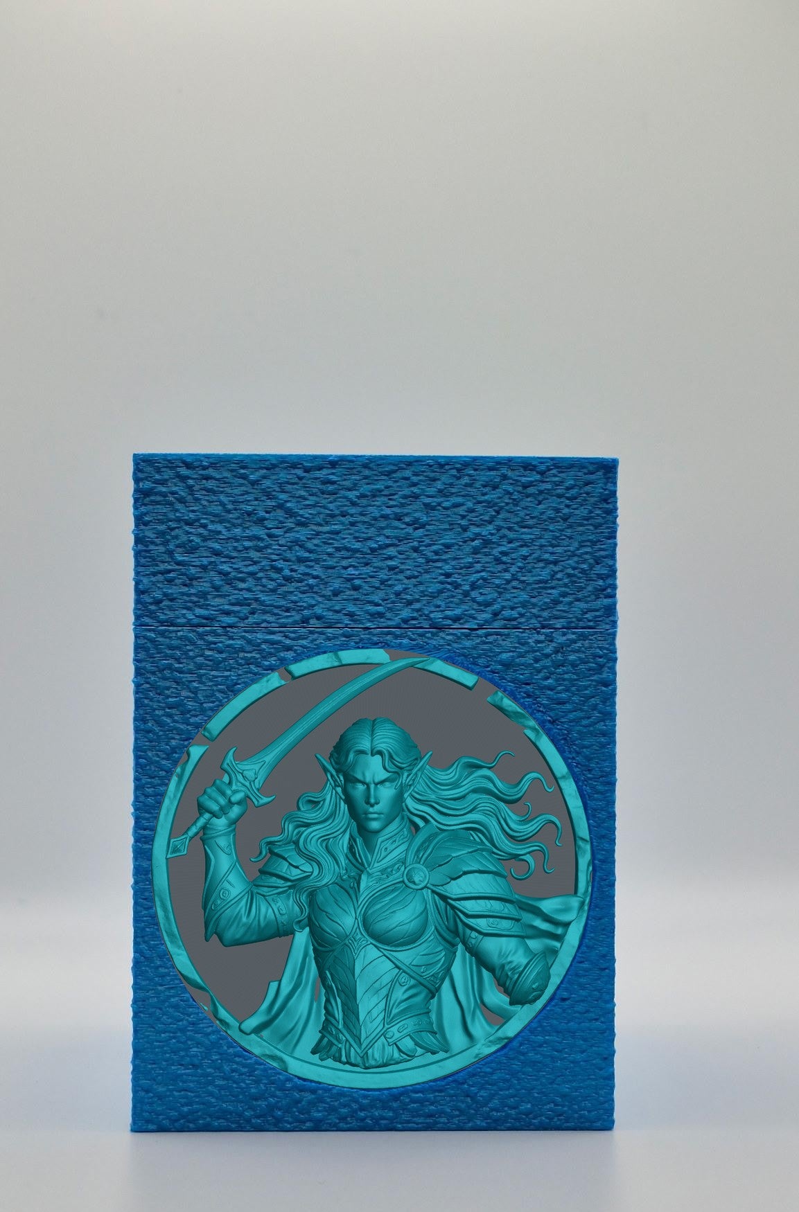 Elvish Warrior Card Box — Blue