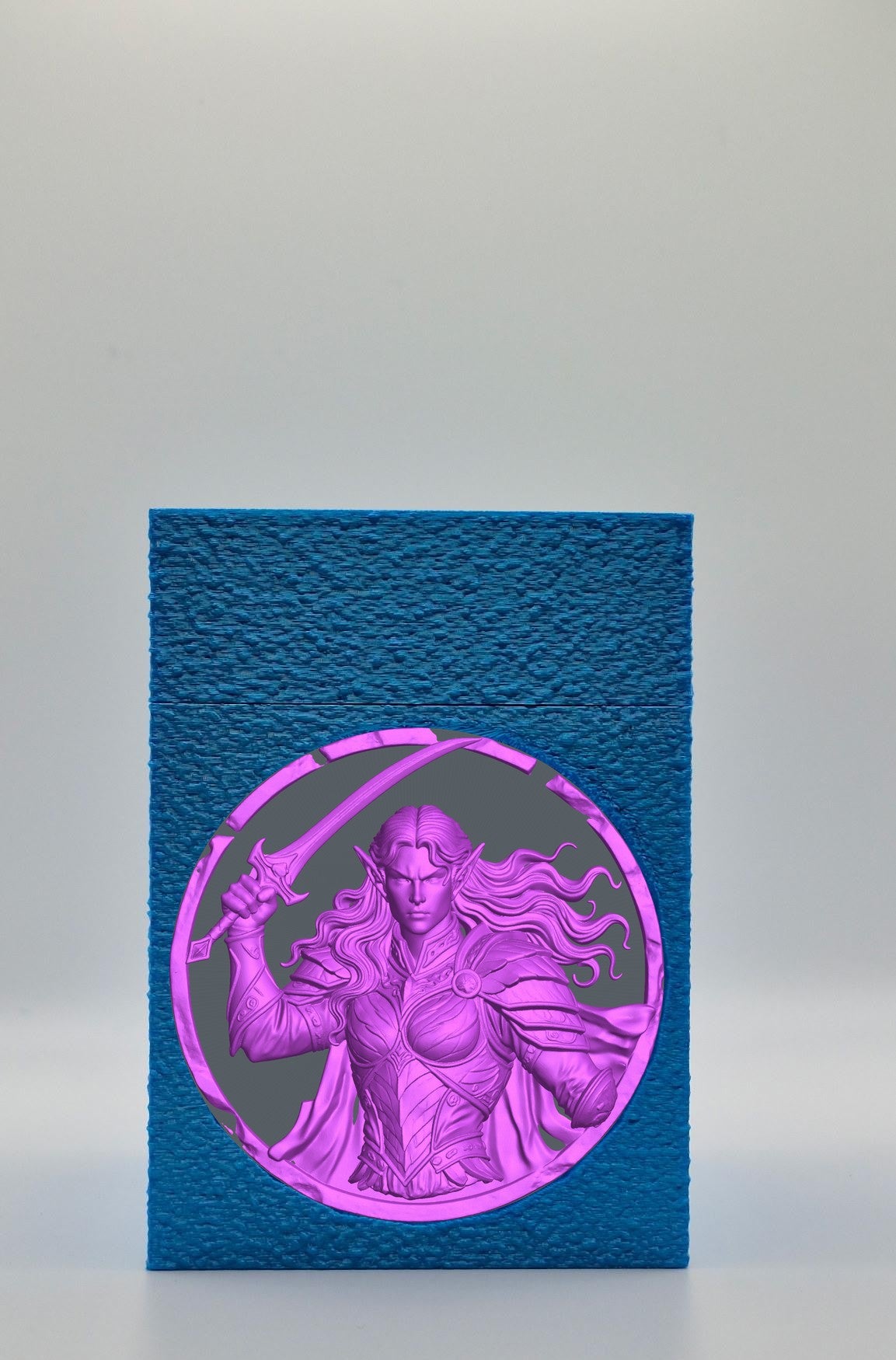 Elvish Warrior Card Box — Blue