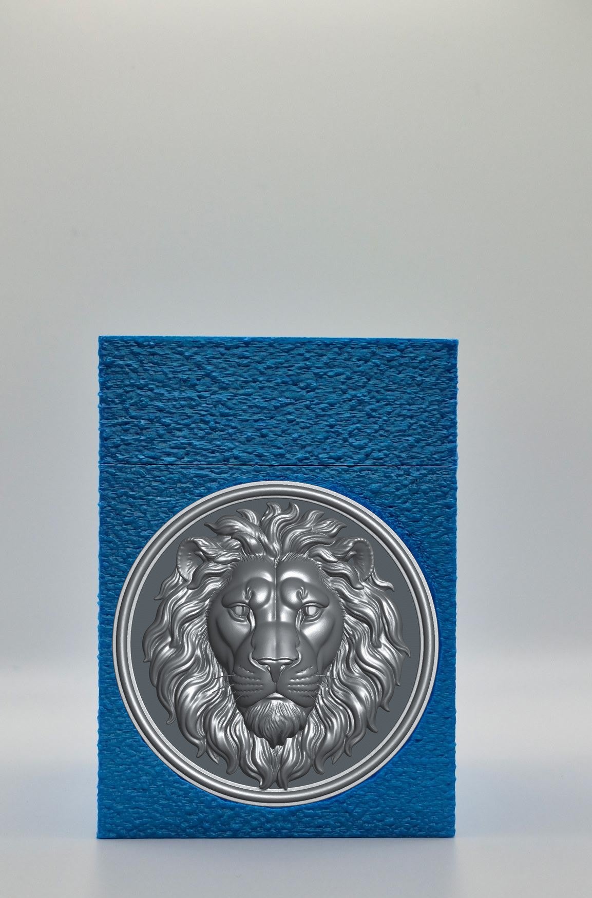Lion Card Box — Blue