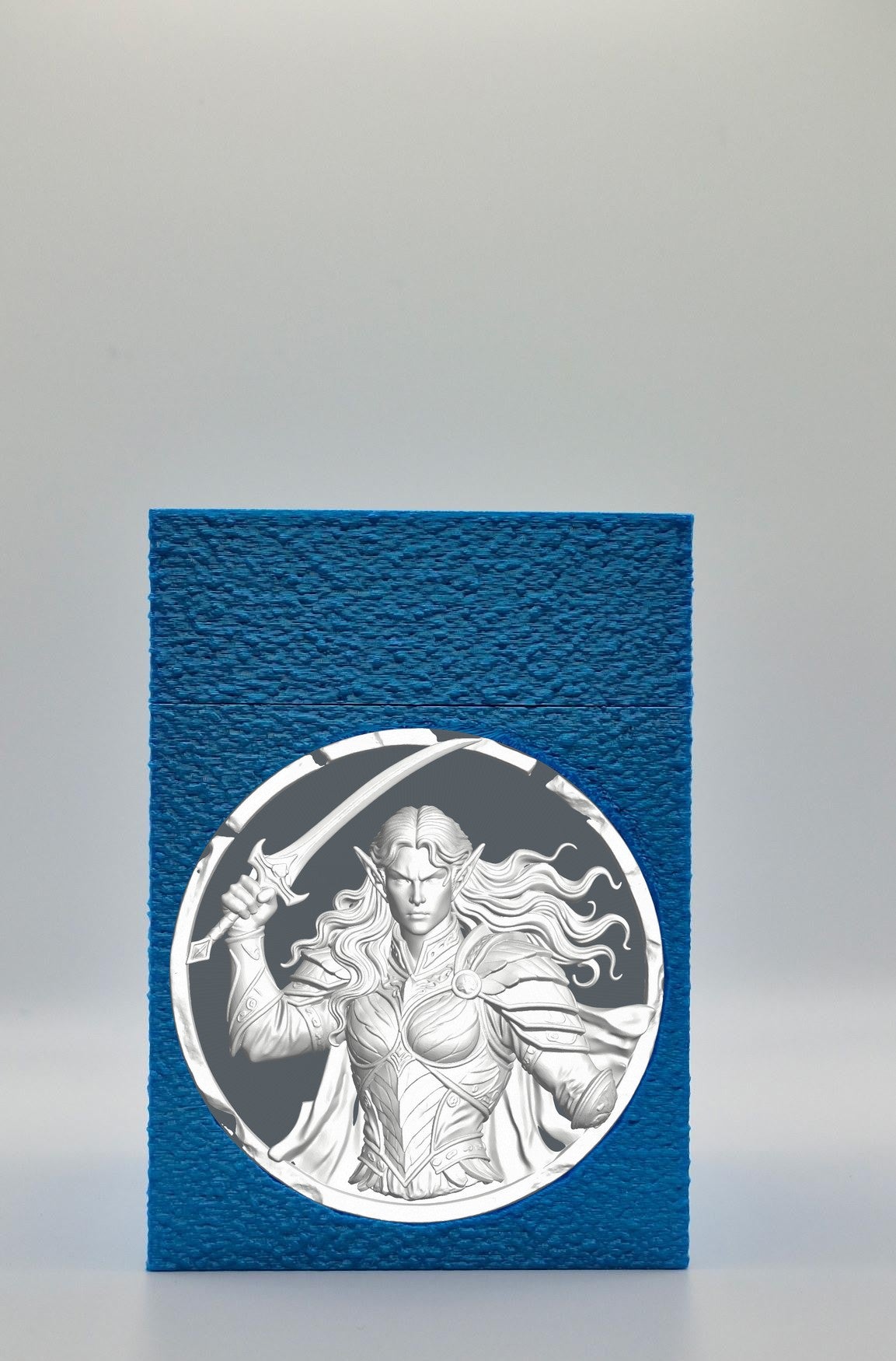 Elvish Warrior Card Box — Blue