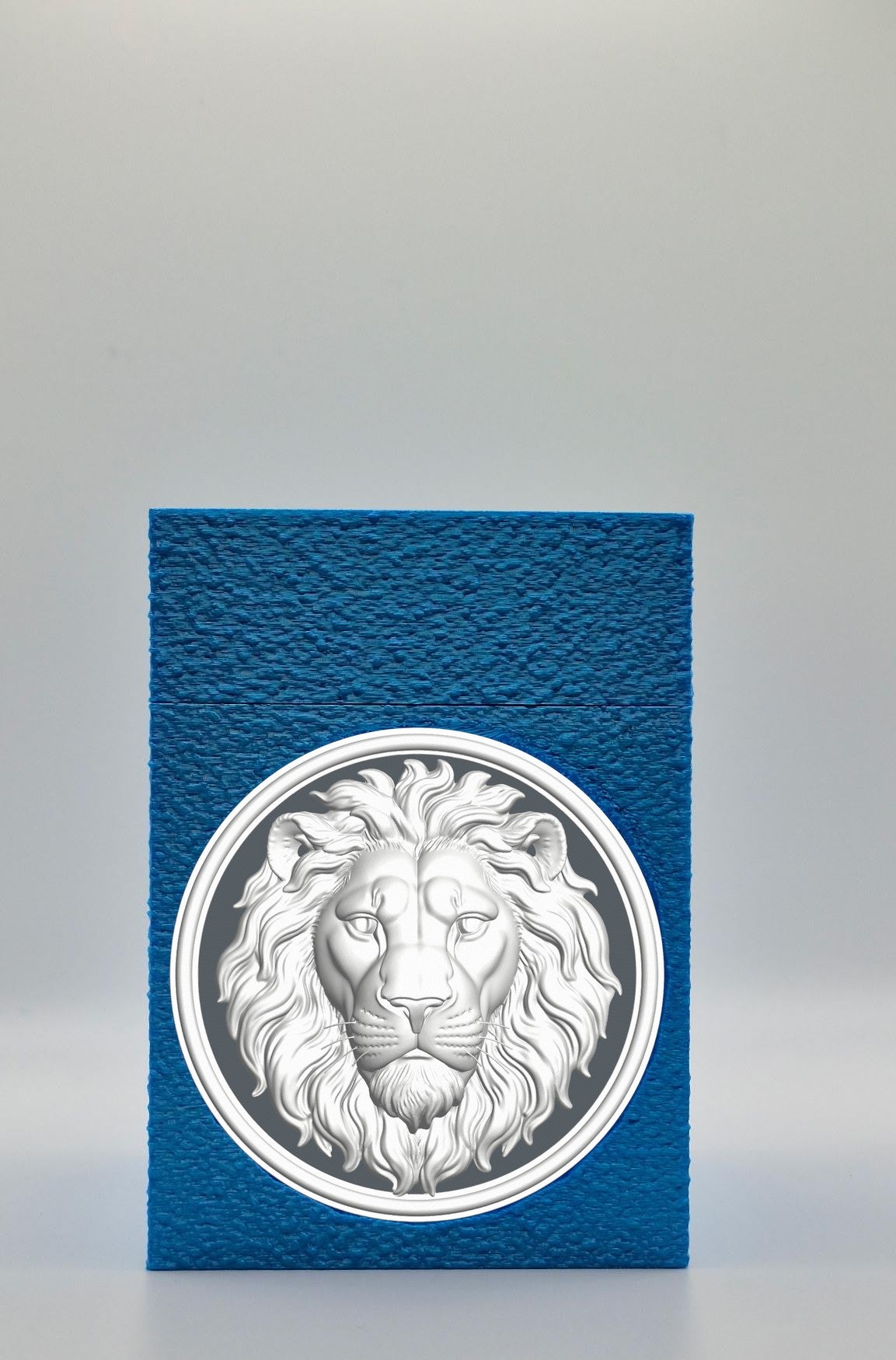 Lion Card Box — Blue
