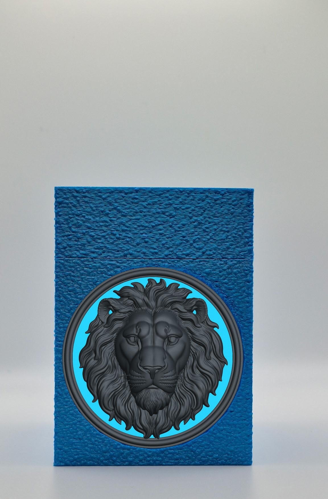 Lion Card Box — Blue