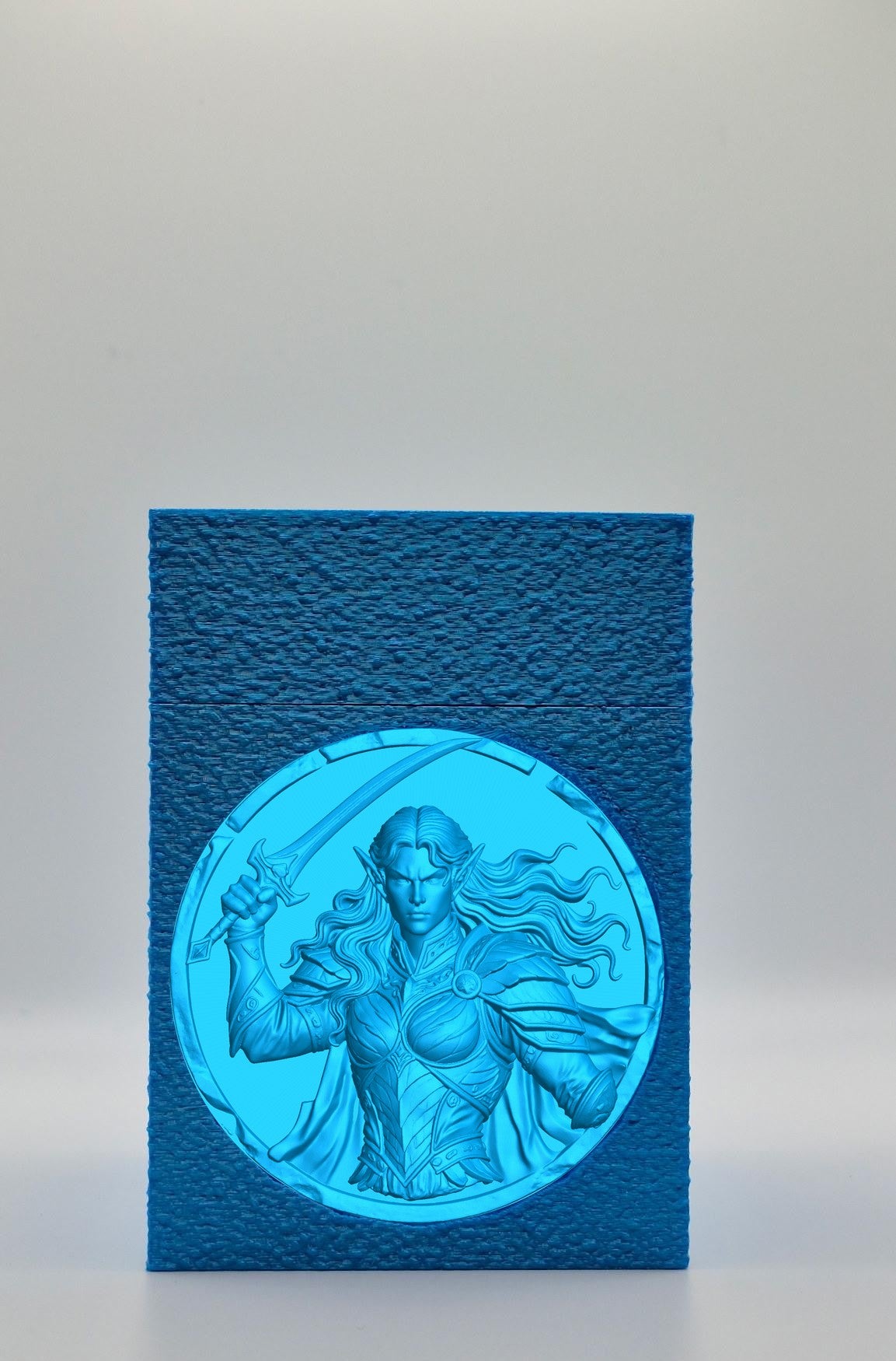 Elvish Warrior Card Box — Blue