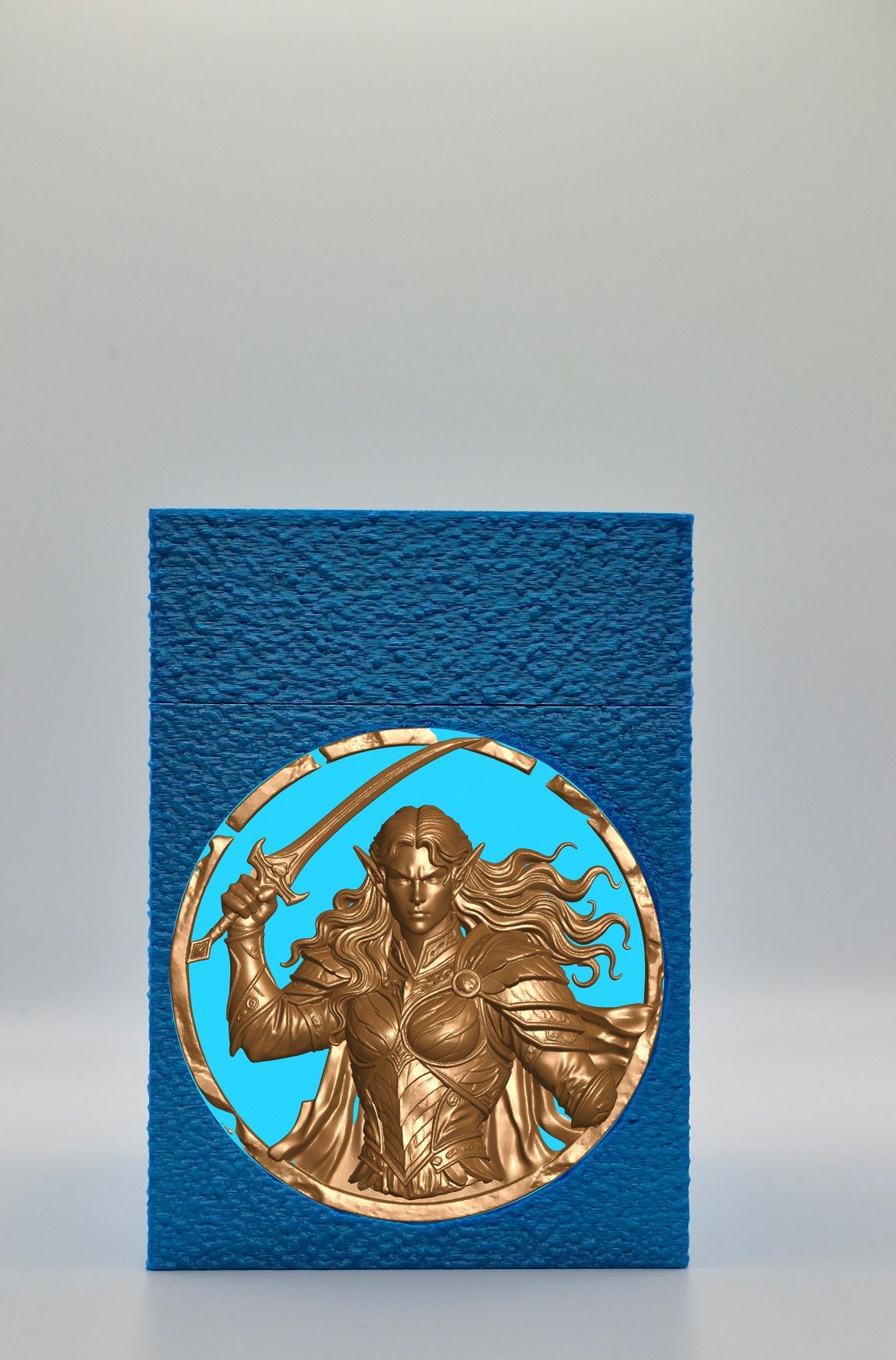 Elvish Warrior Card Box — Blue
