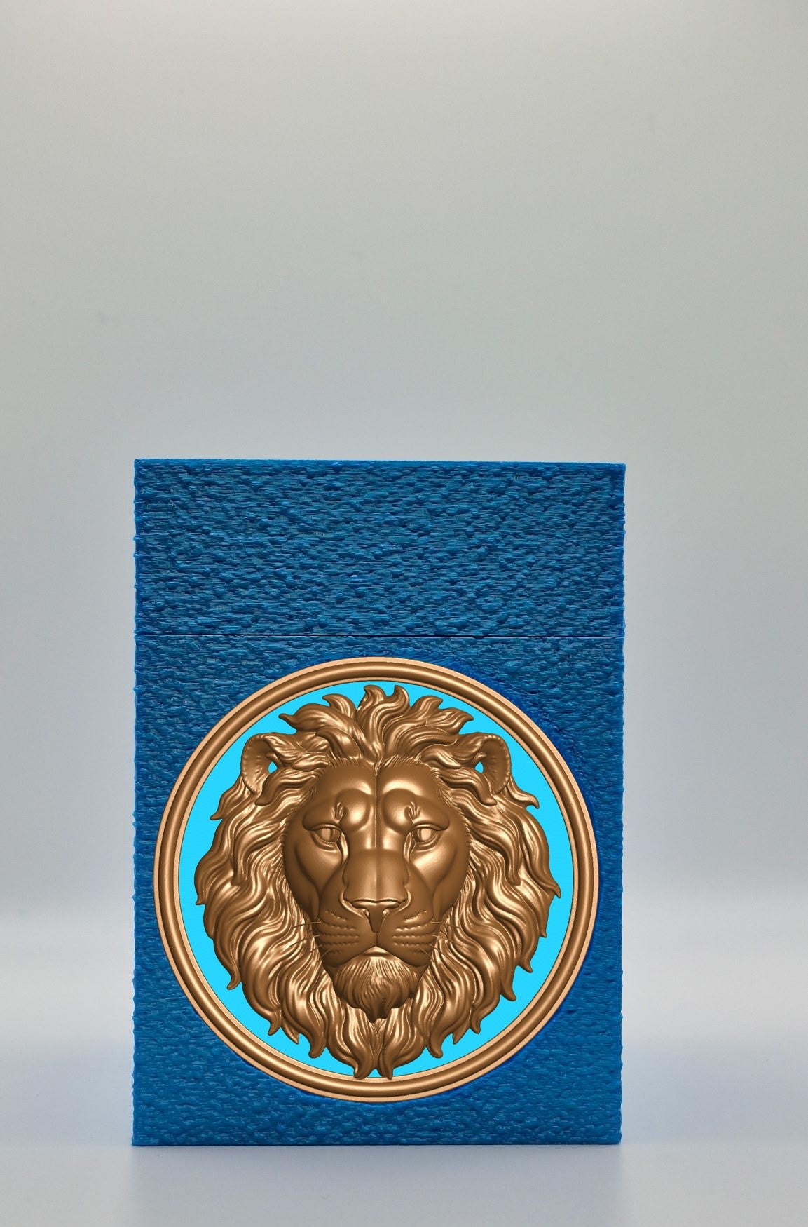 Lion Card Box — Blue