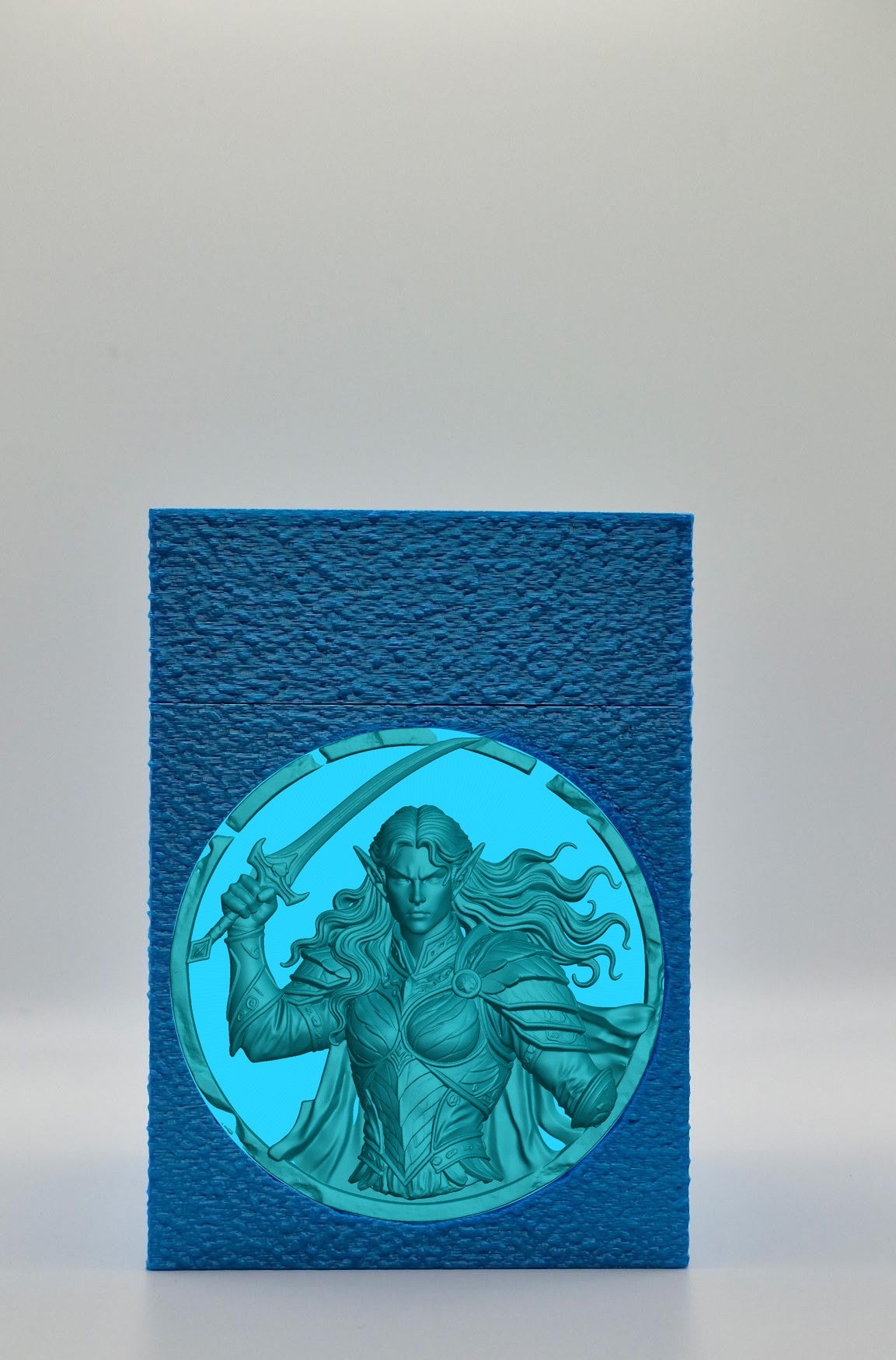 Elvish Warrior Card Box — Blue