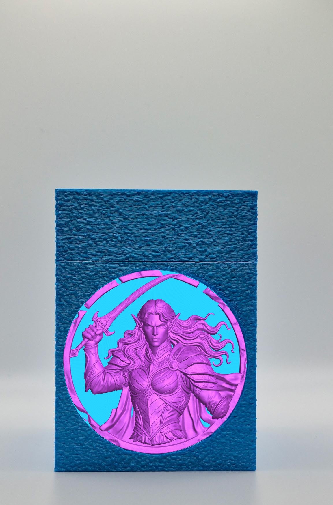 Elvish Warrior Card Box — Blue