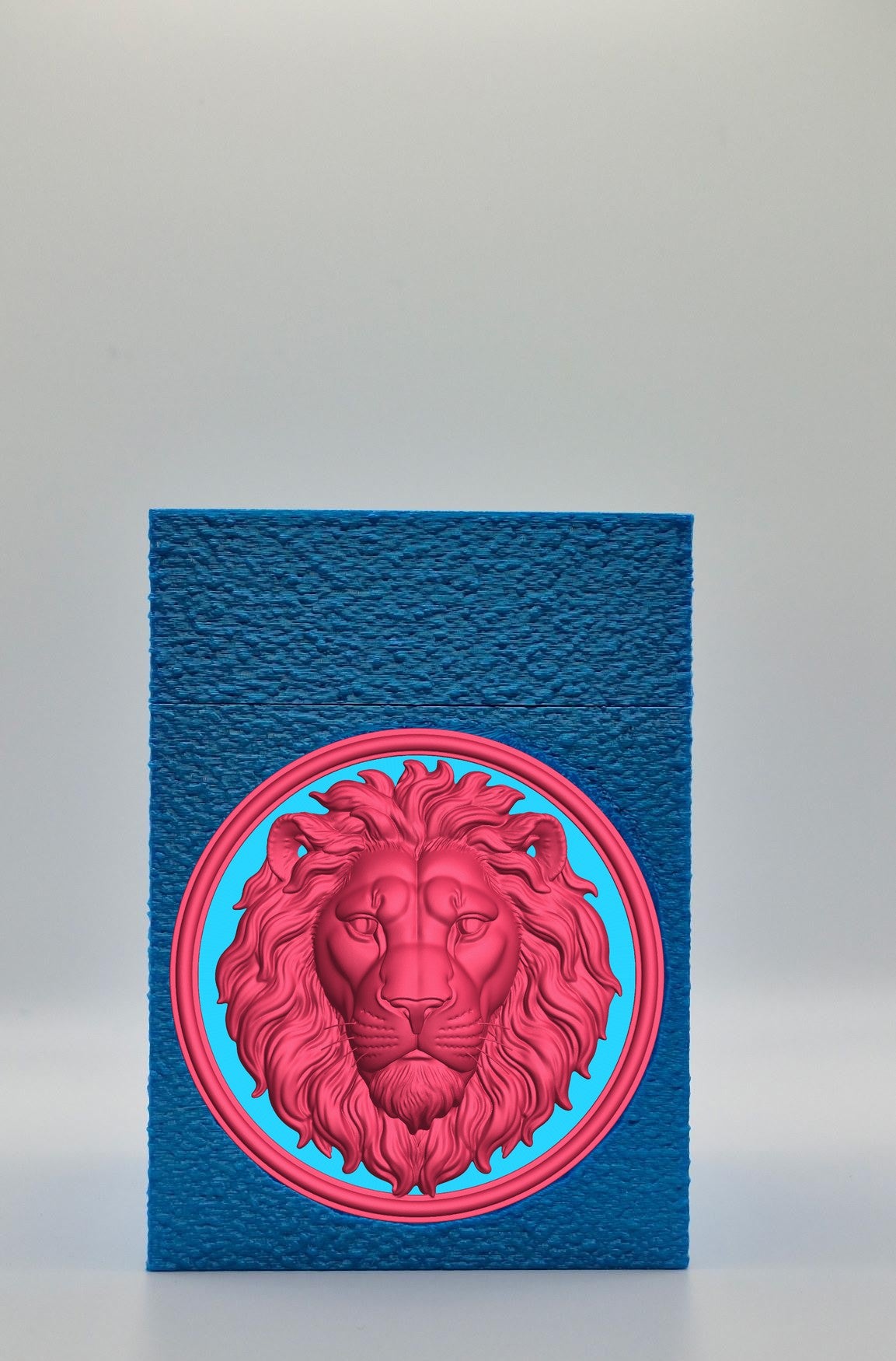 Lion Card Box — Blue