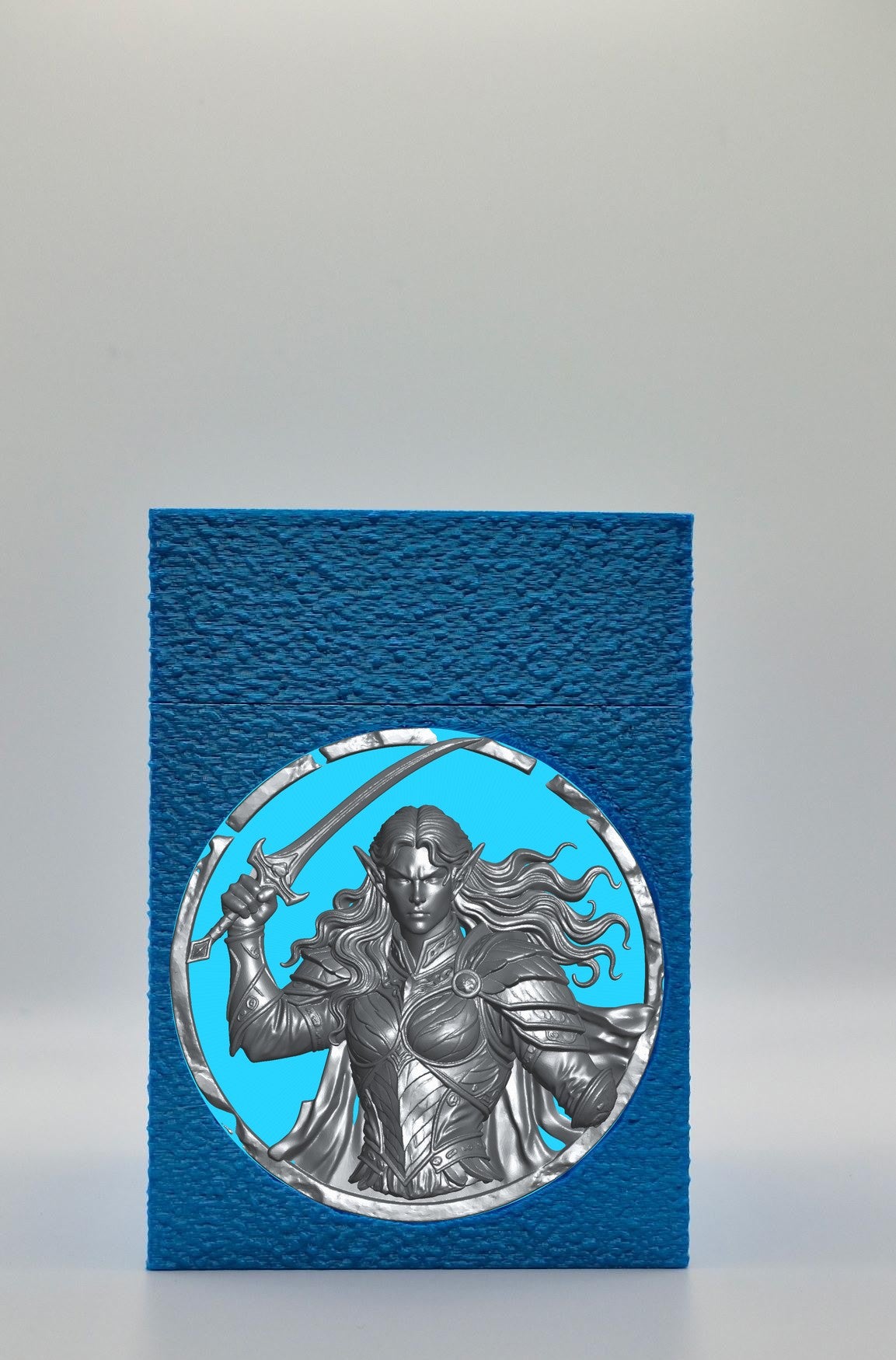Elvish Warrior Card Box — Blue