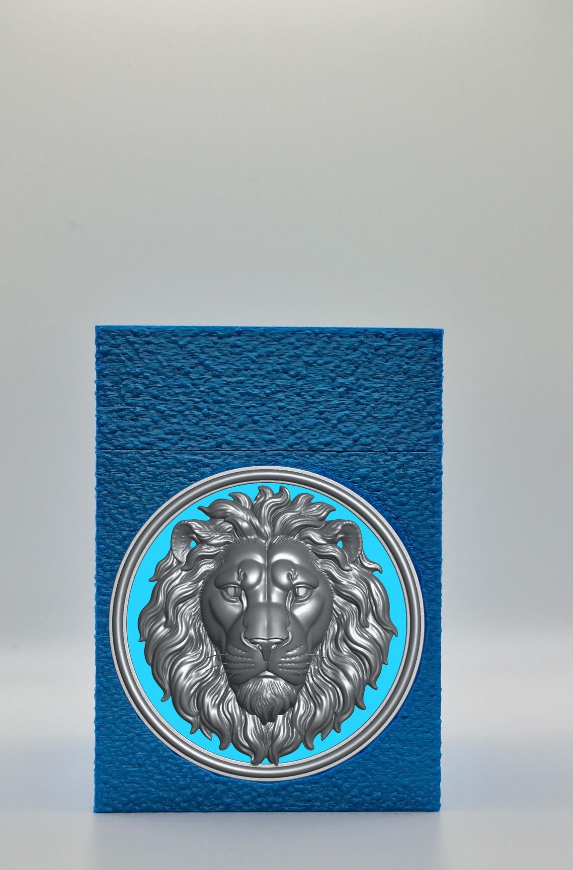 Lion Card Box — Blue