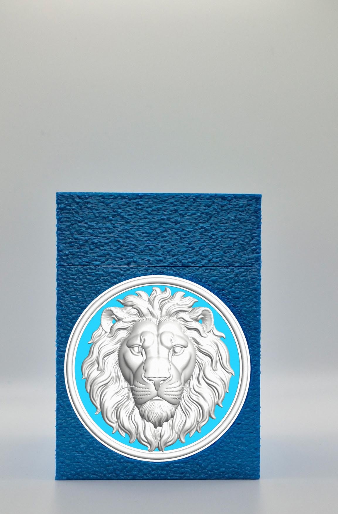 Lion Card Box — Blue