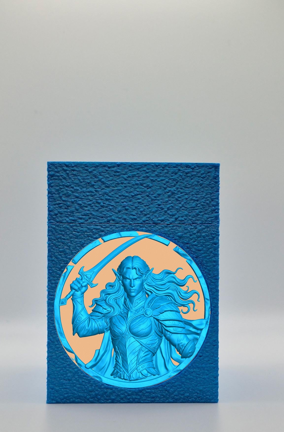 Elvish Warrior Card Box — Blue