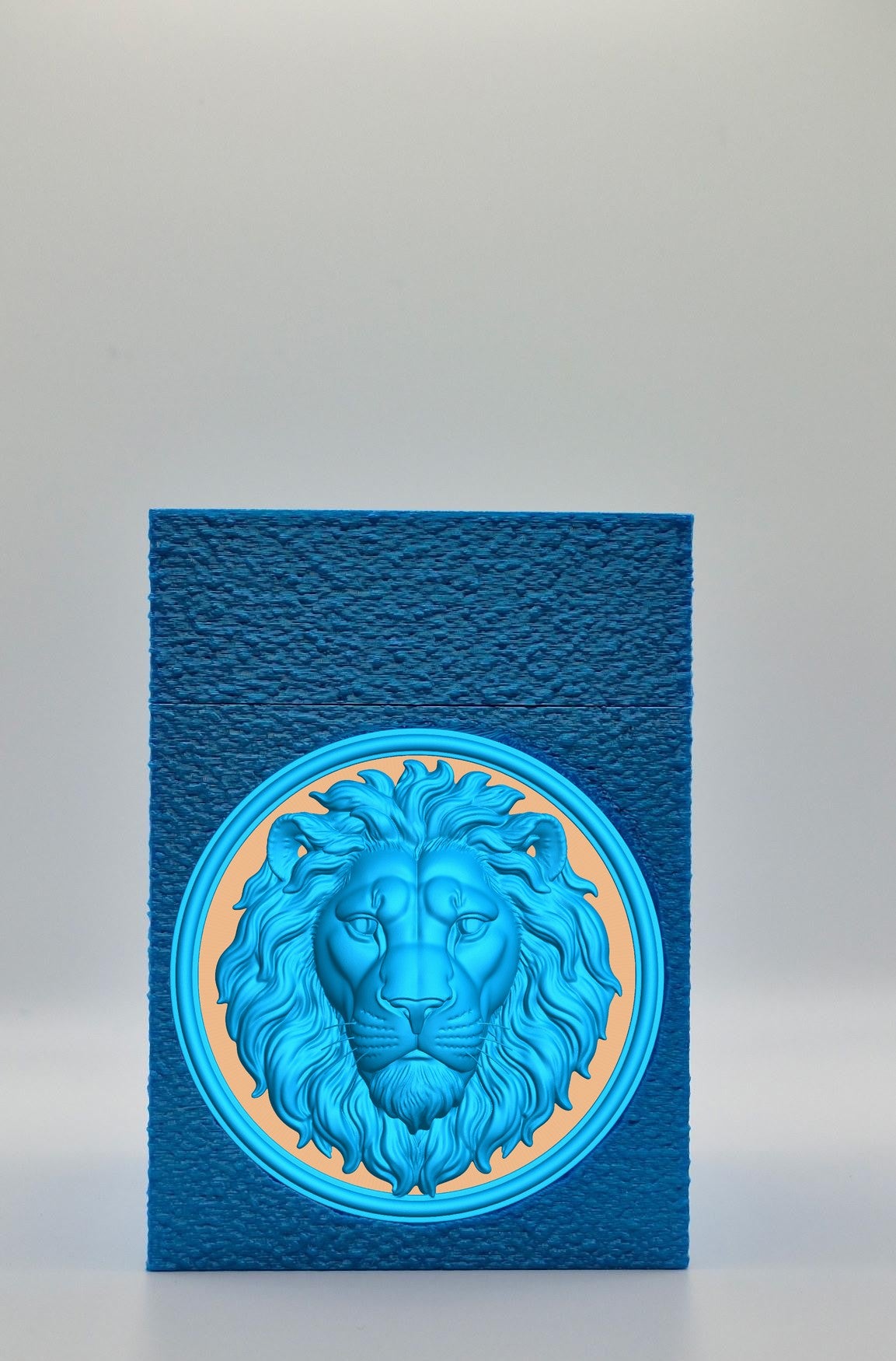 Lion Card Box — Blue