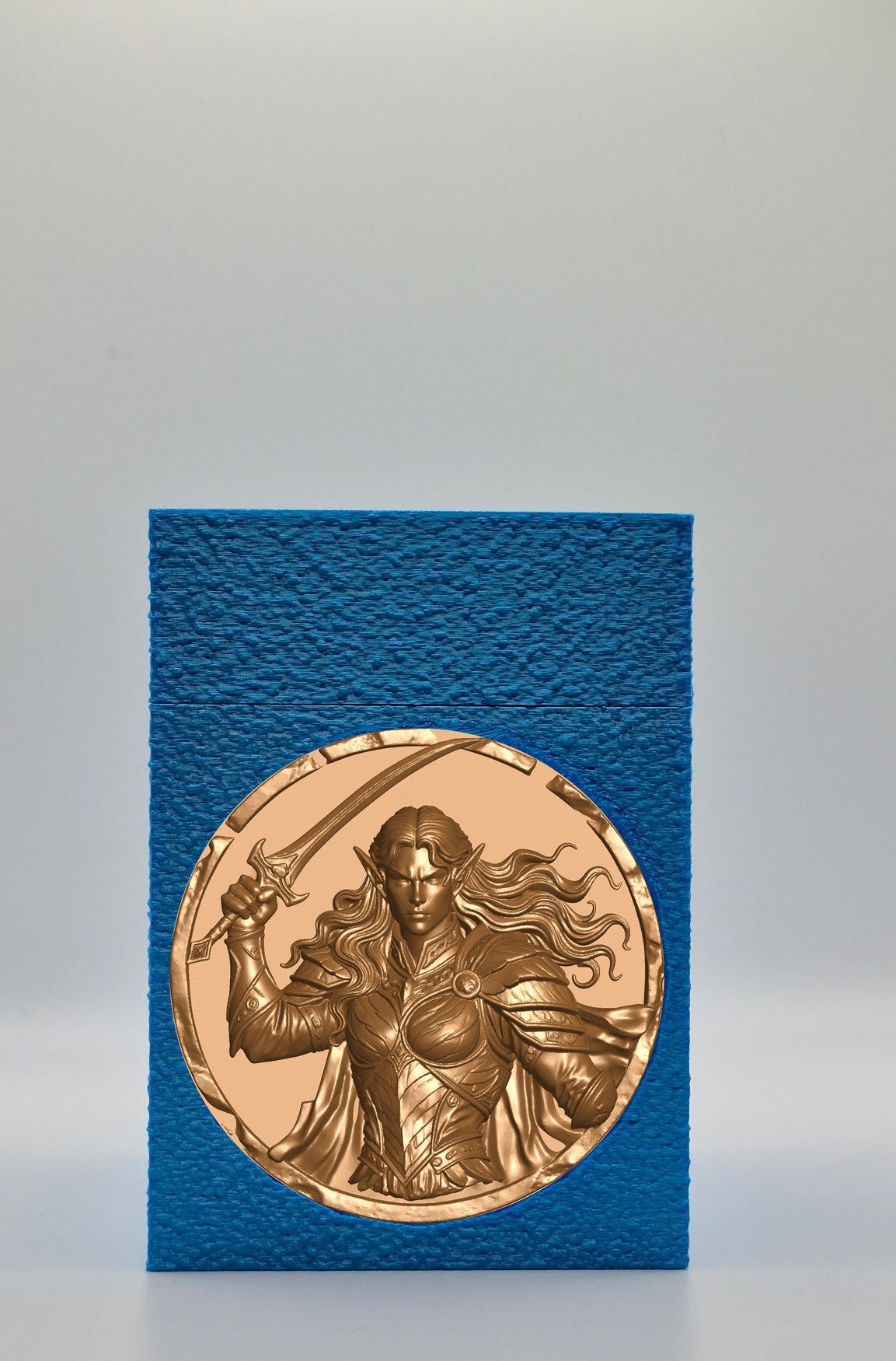 Elvish Warrior Card Box — Blue