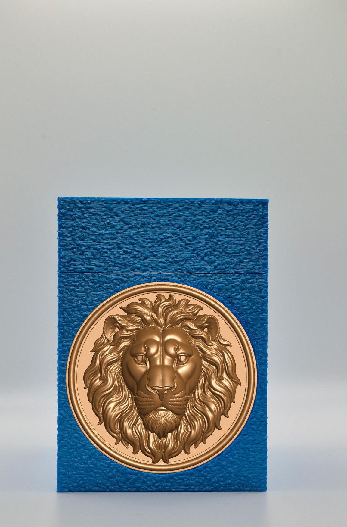 Lion Card Box — Blue