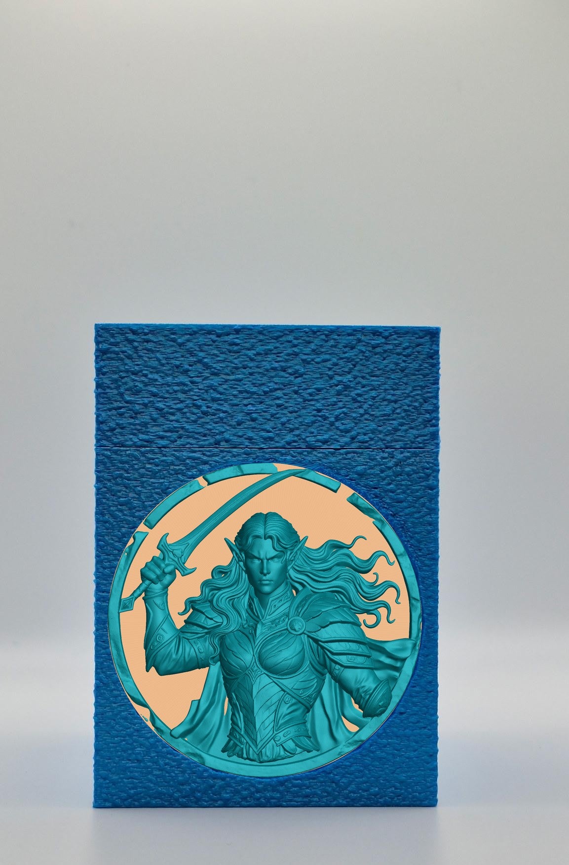 Elvish Warrior Card Box — Blue