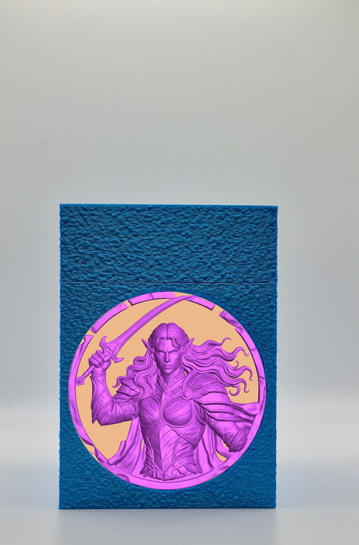 Elvish Warrior Card Box — Blue
