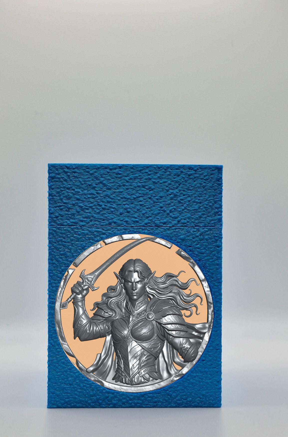 Elvish Warrior Card Box — Blue