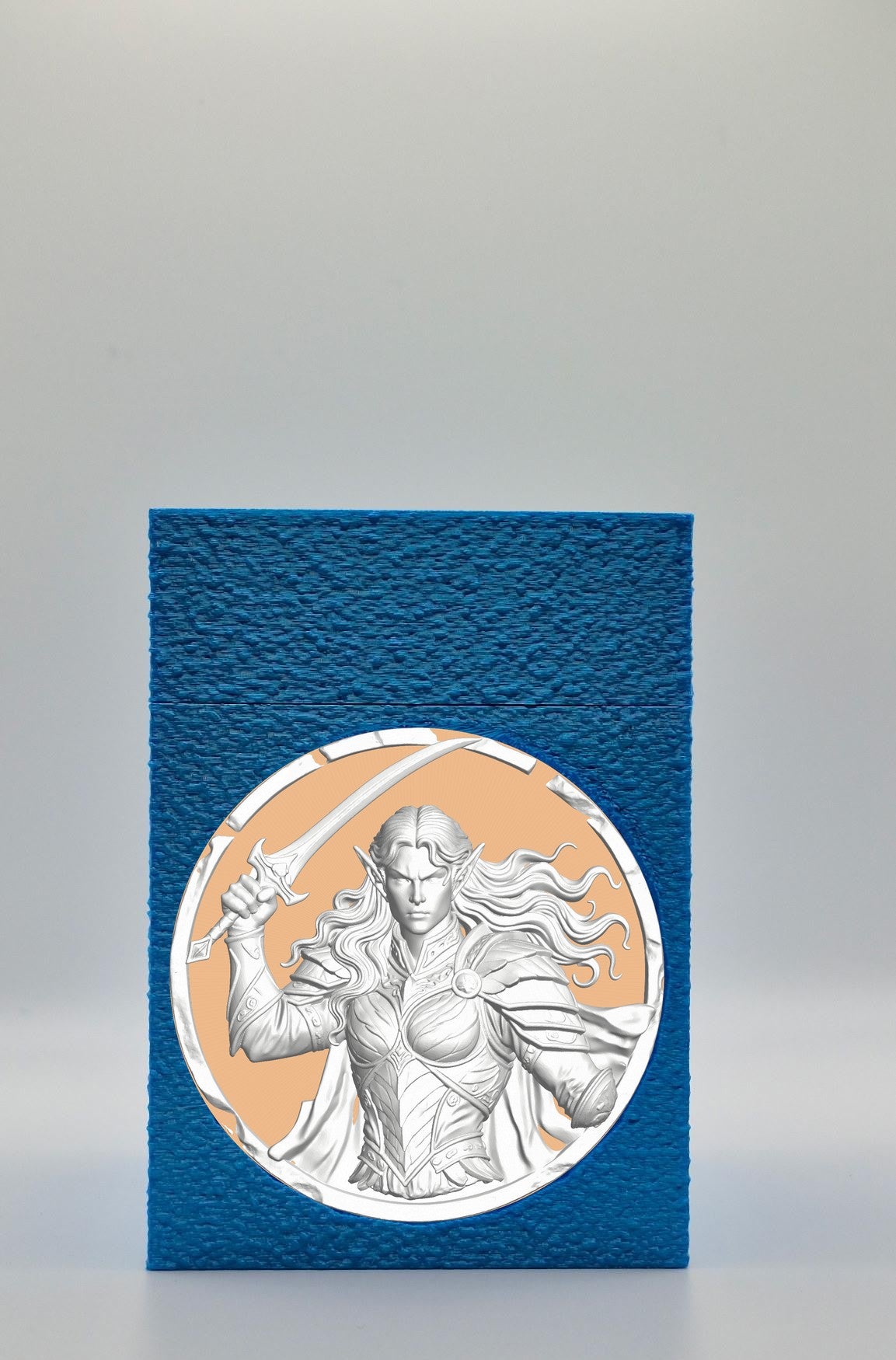 Elvish Warrior Card Box — Blue