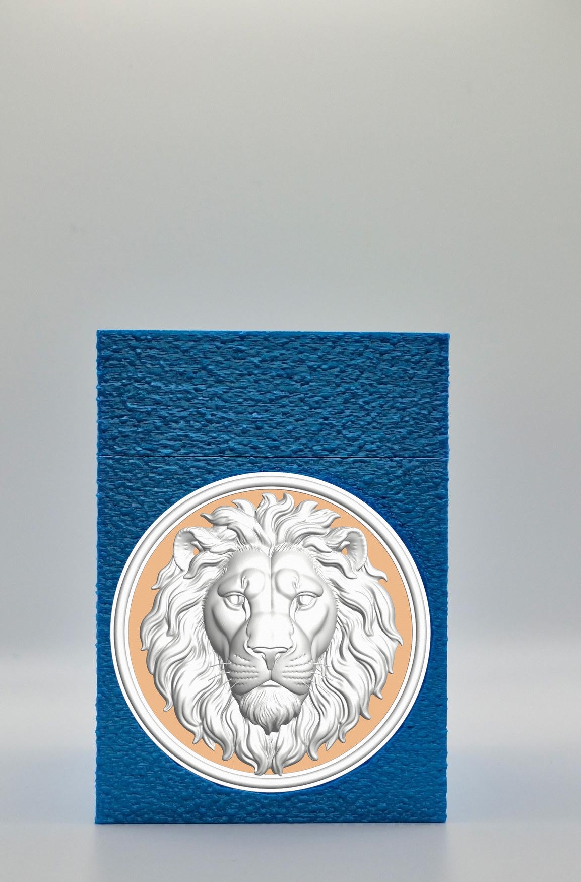 Lion Card Box — Blue