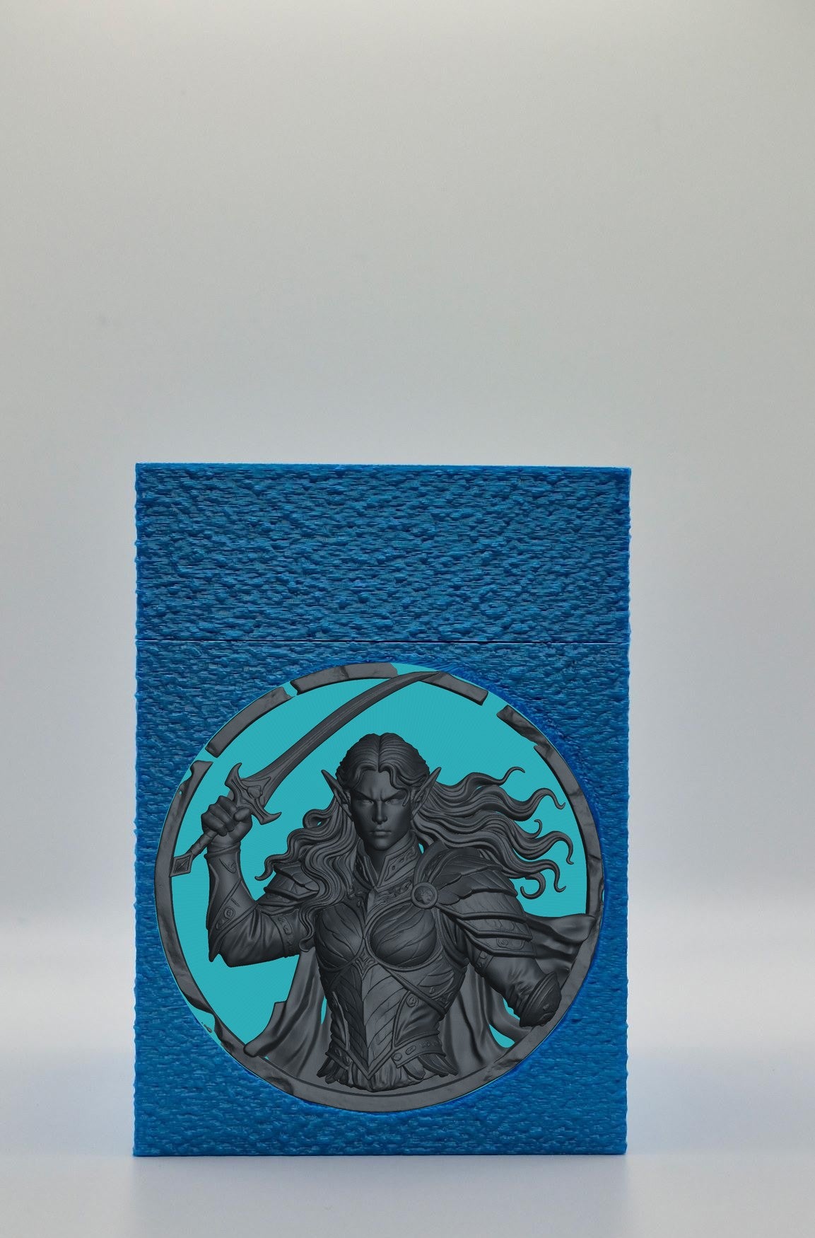 Elvish Warrior Card Box — Blue