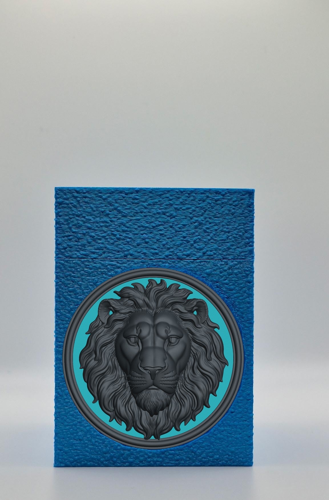 Lion Card Box — Blue