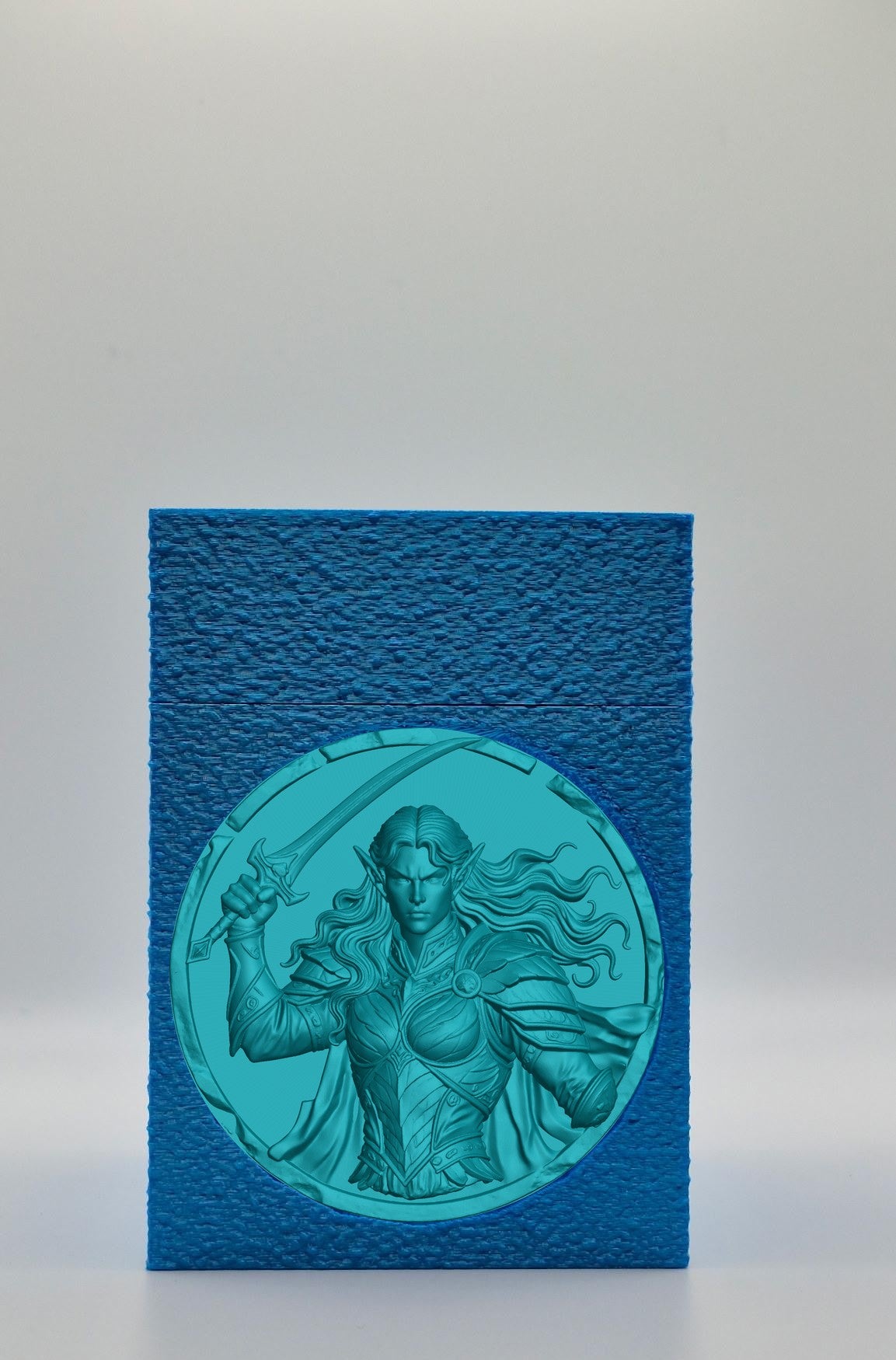 Elvish Warrior Card Box — Blue