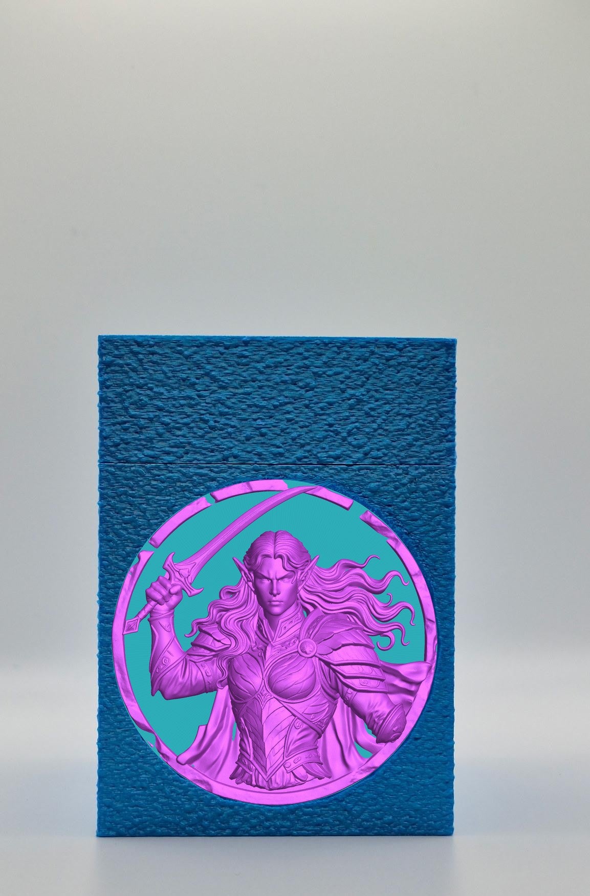 Elvish Warrior Card Box — Blue
