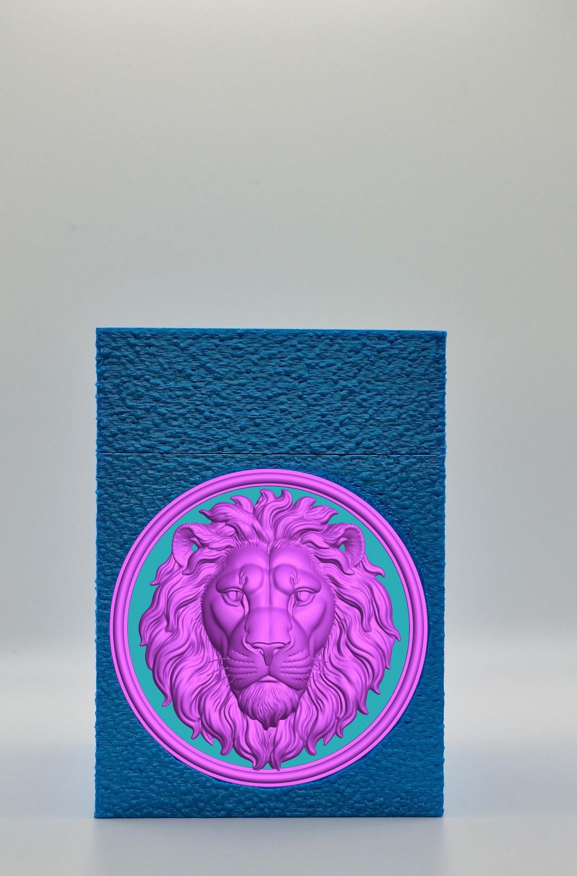 Lion Card Box — Blue