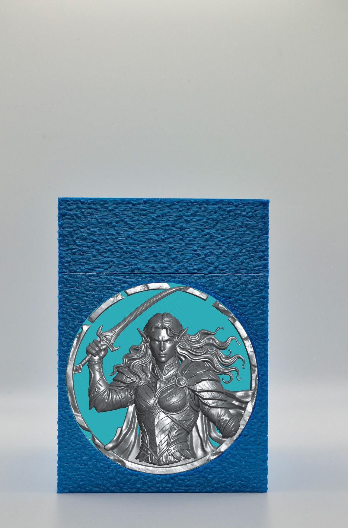 Elvish Warrior Card Box — Blue
