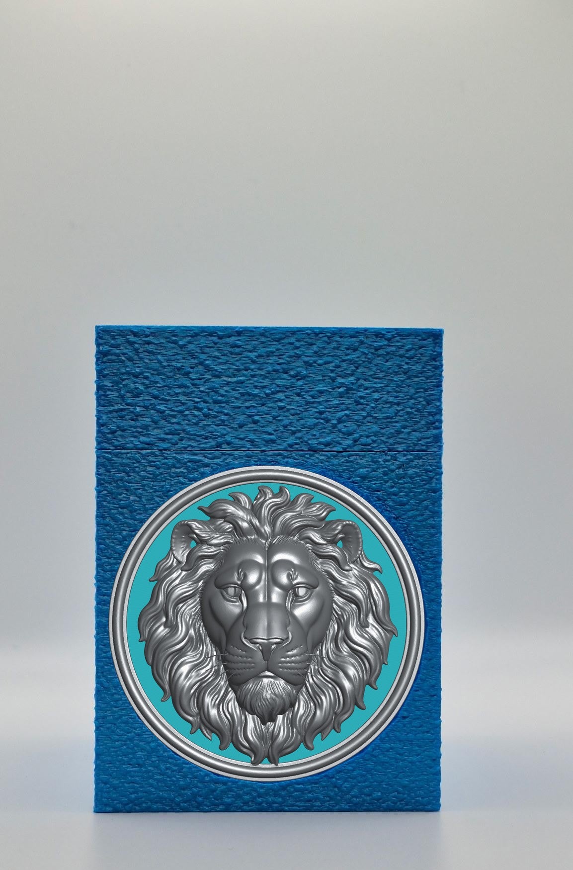 Lion Card Box — Blue
