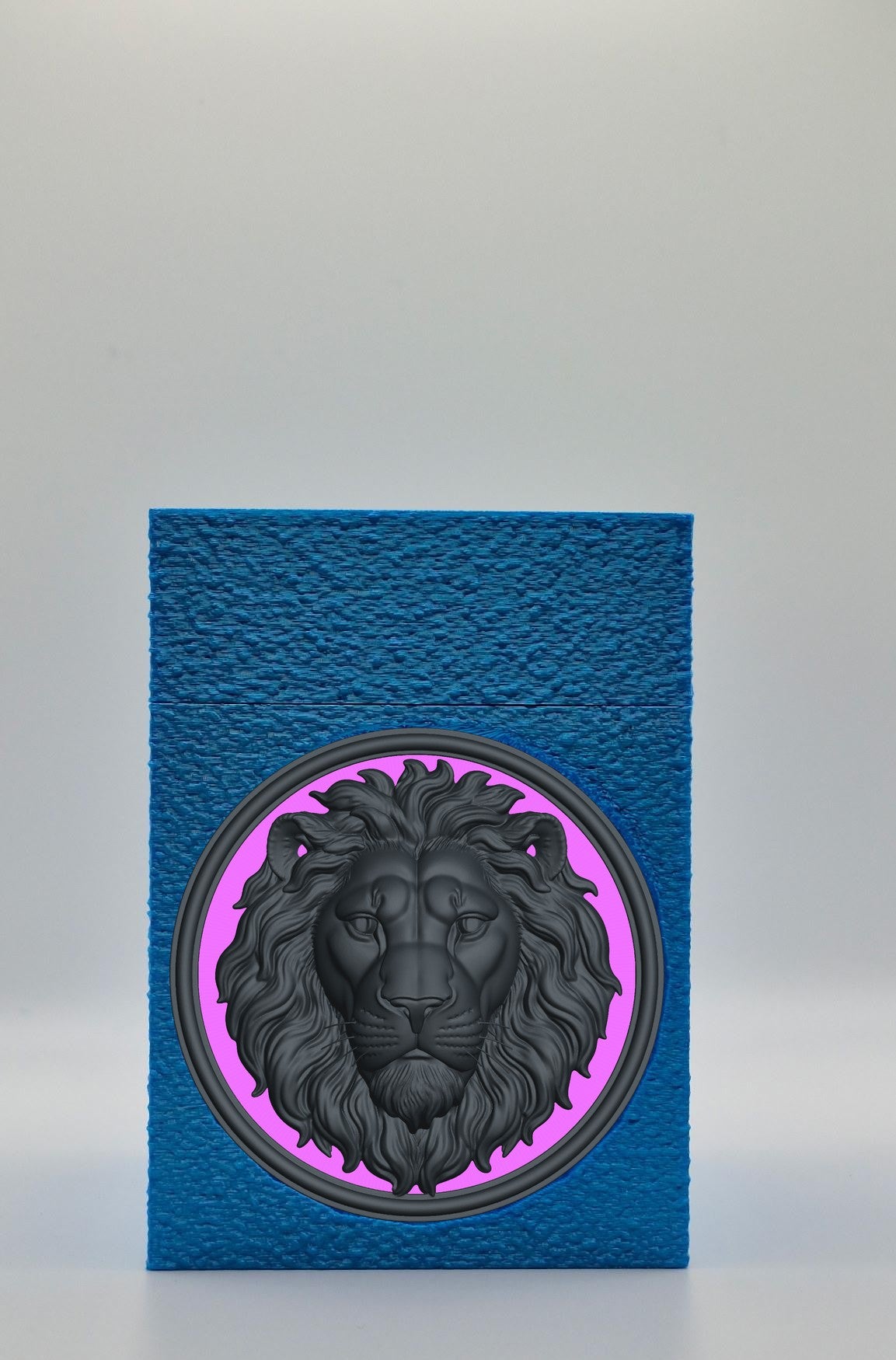 Lion Card Box — Blue